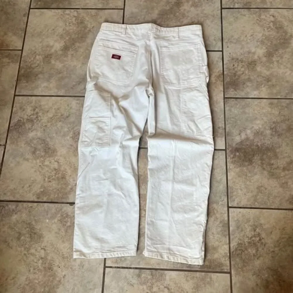 Dickies White Carpenter Pants Men's Relaxed Fit Utility Painter Workwear 38x30